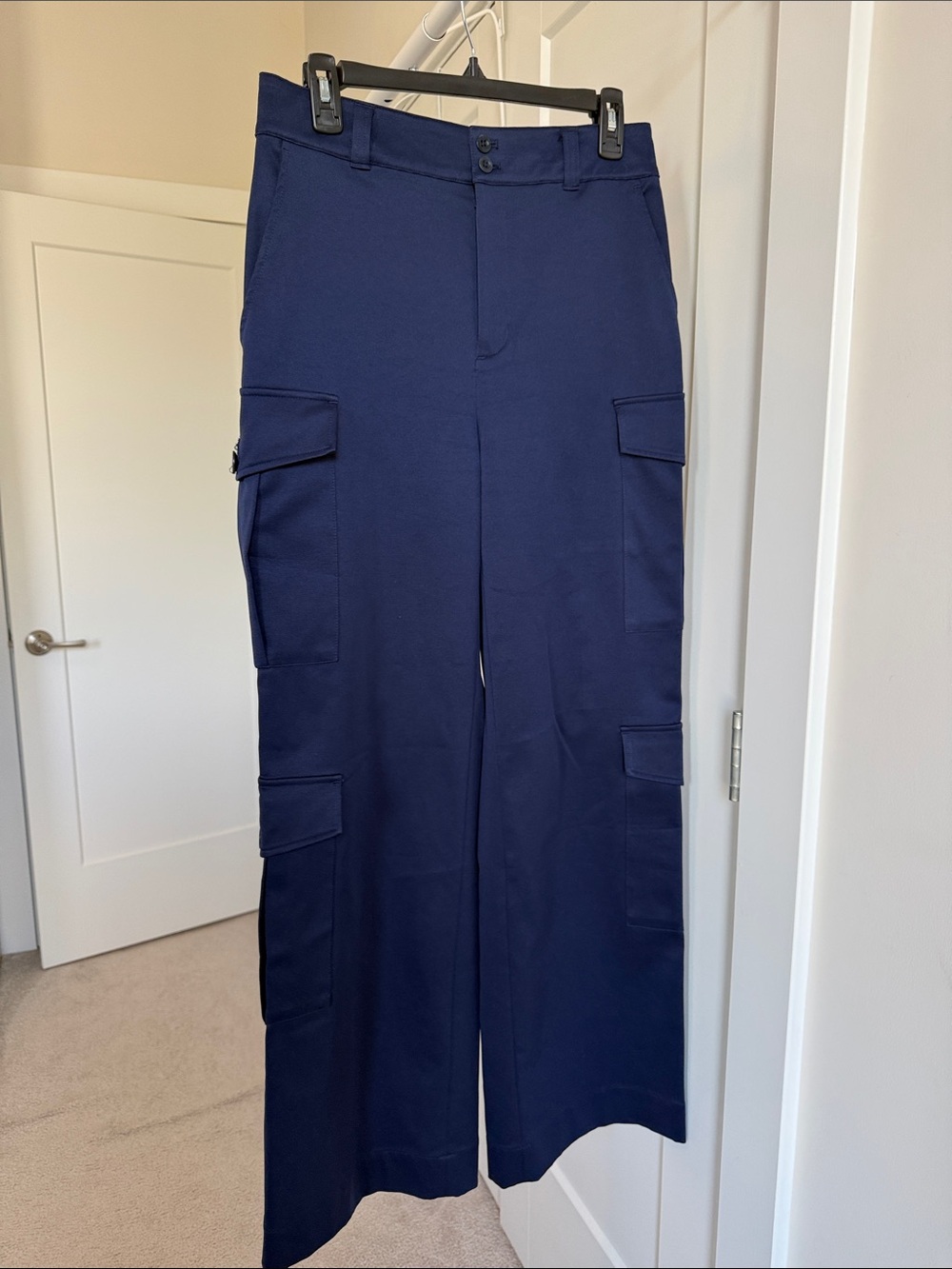 Lauren Ralph Lauren Wide-Leg Navy Blue Cargo Pants